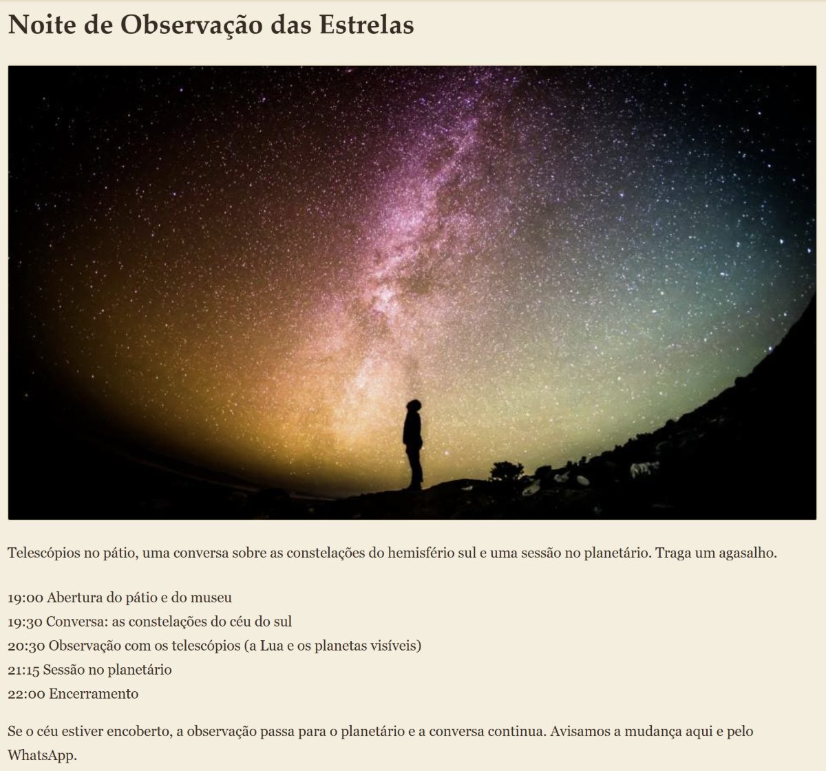 Página de evento: divulgue sua festa ou show no site e no Google
